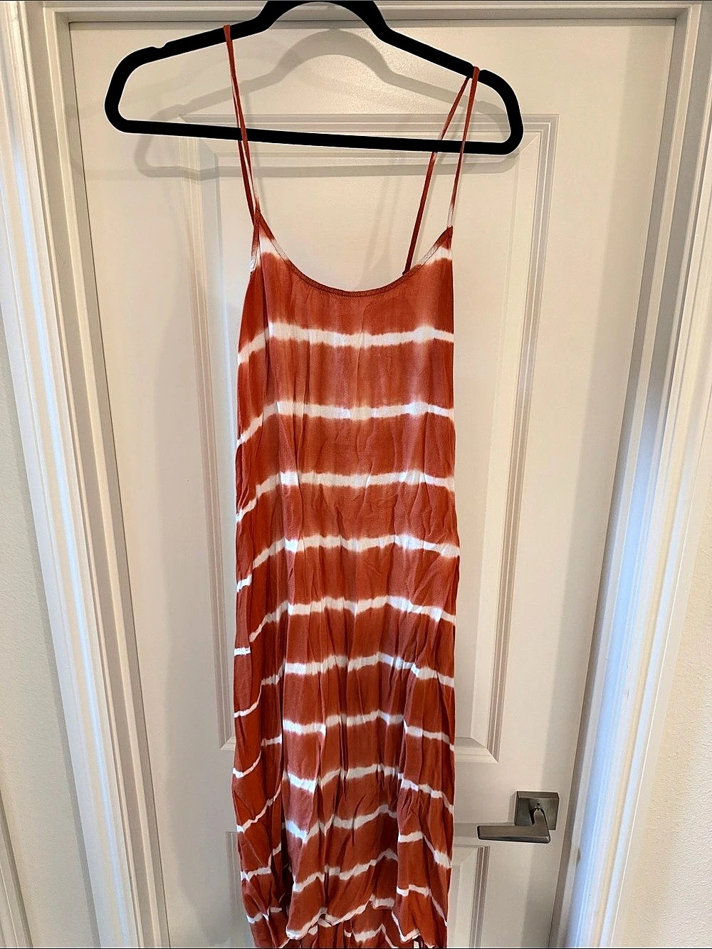 LA Miel Tie-Dye Maxi Dress in Orange & White Size Small Like New